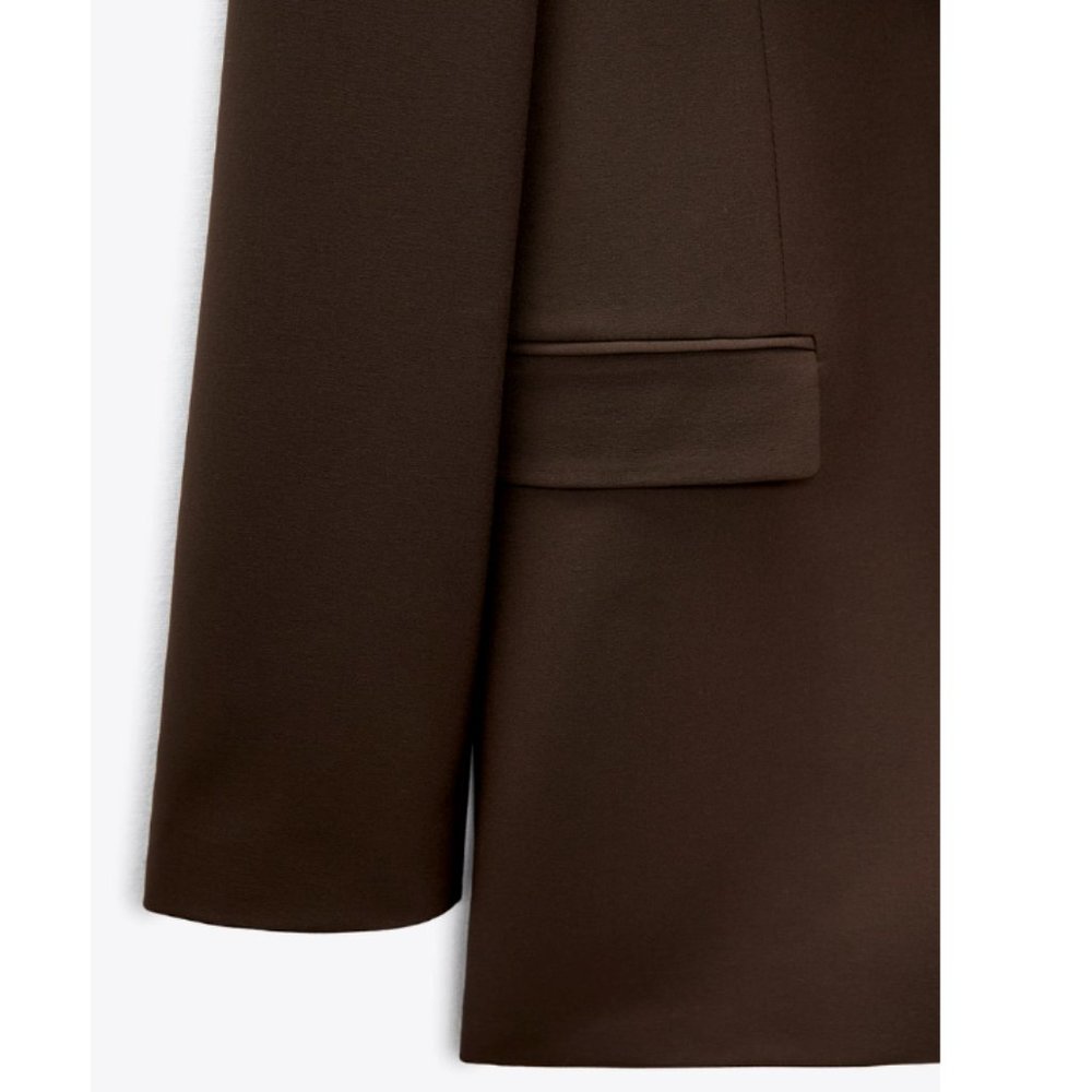 ZARA NEW WOMAN STRAIGHT CUT BLAZER WITH POCKETS BROWN 2600/645 XS-XXL - Picture 11 of 11